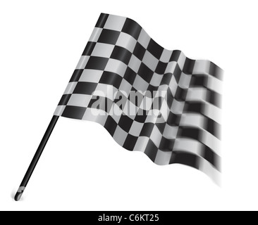 Motorsport-Flagge auf einem weißen Hintergrund isoliert Stockfoto