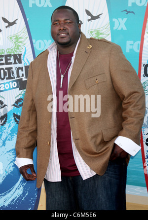 Quinton Aaron die 12. Teen Choice Awards 2010 stattfand in der universellen Gibson Amphitheater - Ankünfte Los Angeles, Stockfoto