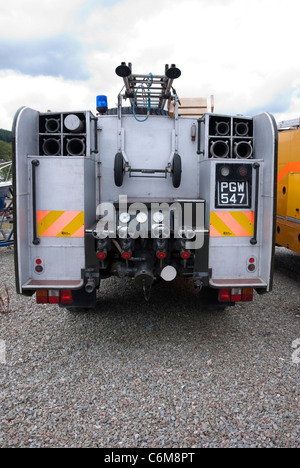 Hintere Ansicht 1956 Bedford RLHZ Grüne Göttin Feuerwehrauto Stockfoto
