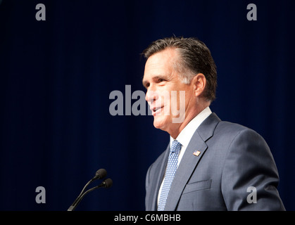 Der hoffnungsvolle Mitt Romney auf der Konferenz der Veterans of Foreign Wars in San Antonio, Texas, sprach am August Stockfoto