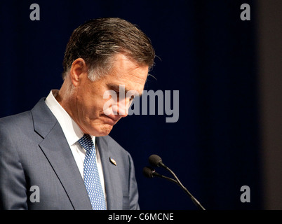 Republikanischer Präsident hoffnungsvoller Mitt Romney spricht auf der Veterans of Foreign Wars Konferenz in San Antonio, Texas Stockfoto