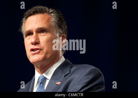 Republikanischer Präsident hoffnungsvoller Mitt Romney spricht auf der Veterans of Foreign Wars Konferenz in San Antonio, Texas Stockfoto