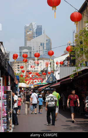 zeigen Sie an, Fußgängerzone, Pagoda Street, Chinatown, Singapur Stockfoto