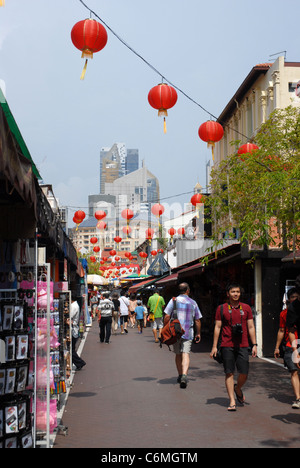 zeigen Sie an, Fußgängerzone, Pagoda Street, Chinatown, Singapur Stockfoto