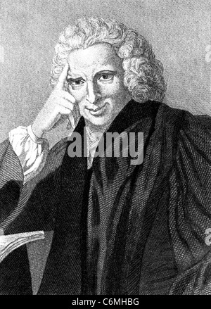 LAURENCE STERNE (1713-1768) folgten Schriftsteller in einem Kupferstich basierend auf 1760 Porträt von Joshua Reynolds Stockfoto