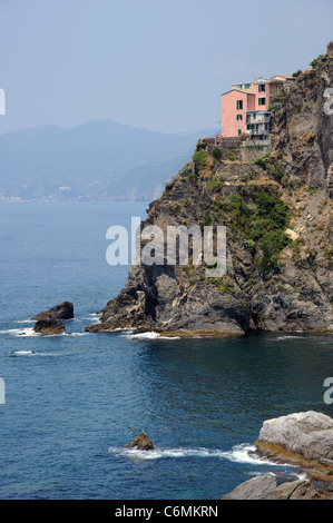 Küstennahen Dorf Manarola, Cinque Terre, Italien. Stockfoto