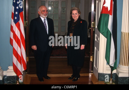 Außenministerin Madeleine Albright trifft sich mit König Hussein von Jordanien Stockfoto