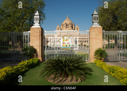 Eingangstor Umaid Bhawan Palace Jodhpur Rajasthan Indien Stockfoto