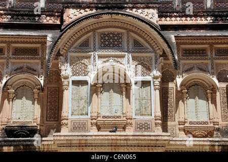 Komplizierte Stein Gitter Windows Mehrangarh Fort Jodhpur Rajasthan Indien Stockfoto