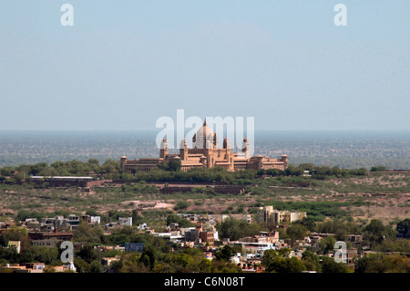 Panorama mit Umaid Bhawan Palace Jodhpur Rajasthan Indien Stockfoto