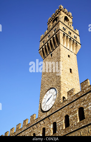 Berühmte Turm des Rathauses, Florenz, Italien Stockfoto