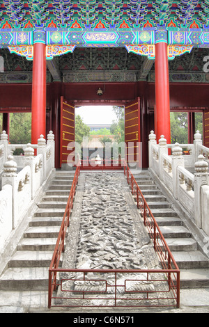 Eingang zur alten konfuzianischen Tempel in Peking, China Stockfoto