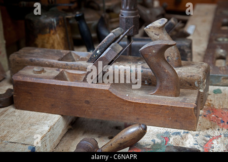 Alte hölzerne Zimmerei Ebene Strecke Museum Zennor Cornwall UK Stockfoto