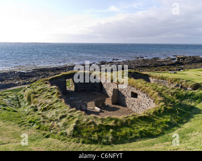 dh Knap of Howar PAPA WESTRAY ORKNEY Britische Bronzezeit neolithische Haussiedlung Seeufer uk ruiniert Siedlungen britische Inseln schottland Stockfoto