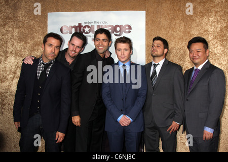 Jeremy Piven, Kevin Dillon, Adrian Grenier, Kevin Connolly, Jerry Ferrara und Rex Lee Los Angeles Premiere von HBO-Original Stockfoto