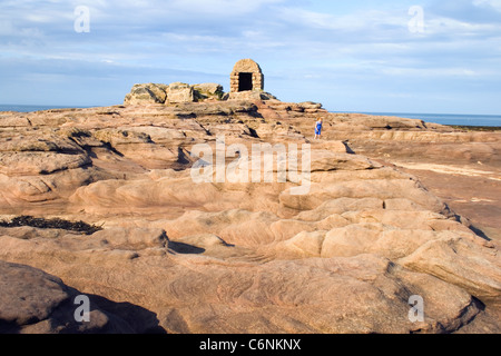 Gemeinsame, Northumberland, England. Felsformationen aus Sandstein. Stockfoto