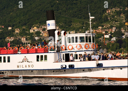 Die Teamer (Fähre) Milano' einer der bekanntesten Boot auf der Comer See Stockfoto