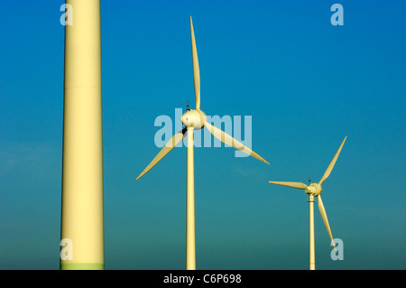 Windkraftanlagen von einem Windpark Schmidt, Eifel, Nordrhein-Westfalen, Deutschland Stockfoto