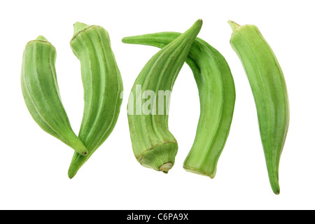 Reihe von Okras Stockfoto