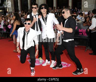 Barry Stock, Brad Walst, Adam Gontier, Neil Sanderson der Band drei Tage Grace 2010 MuchMusic Video Awards - roter Teppich Stockfoto