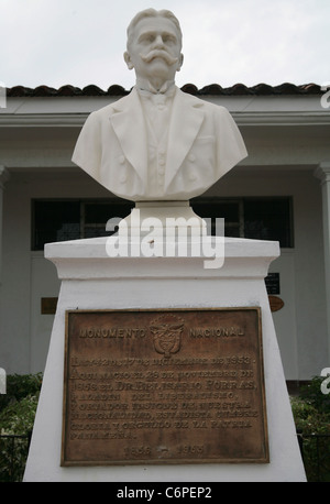 Statue von Belisario Porras auf dem Hauptplatz des Las Tablas, Panama. Stockfoto