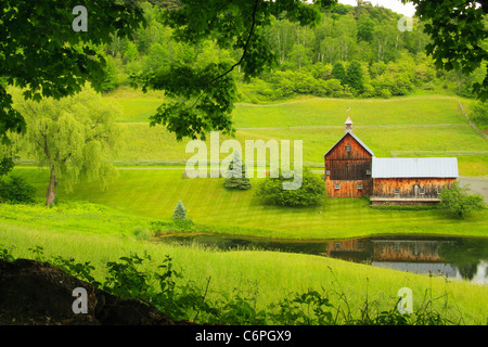 Bauernhof am Pomfret Road, Woodstock, Vermont, USA Stockfoto