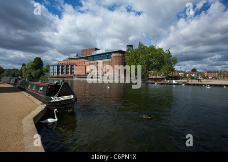 Neue Royal Shakespeare und Swan Theater und Fluss Avon Stratford-upon-Avon Warwickshire England UK Stockfoto