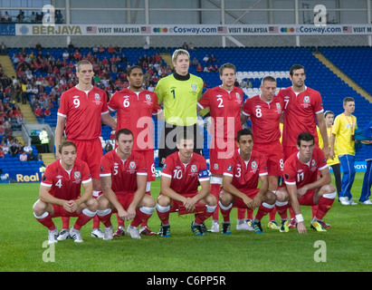 Wales-Team: Euro 2012 Qualifying match - Wales V Montenegro im Cardiff City Stadium.  ...::: NUR ZUR REDAKTIONELLEN VERWENDUNG:::... Stockfoto