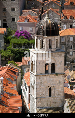 Kirche Turm des Franziskaner Klosters, Dubrovnik, Kroatien. Stockfoto