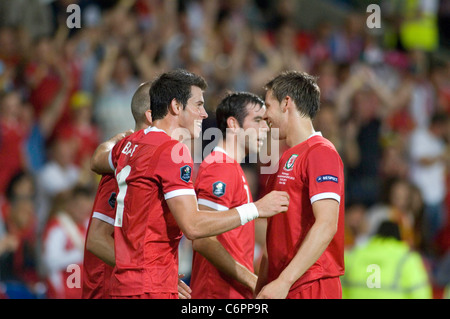 Euro 2012 Qualifying match - Wales V Montenegro im Cardiff City Stadium.  ...::: NUR ZUR REDAKTIONELLEN VERWENDUNG:::... Stockfoto