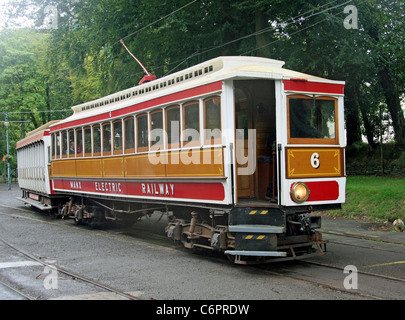 Manx Electric Railway Straßenbahn Nr. 6 bei Laxey IOM Stockfoto