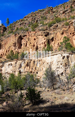 Zerklüftete Landschaft im Bandelier National Monument, New Mexico. Stockfoto