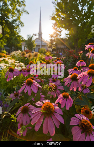 Kirche auf dem Platz in Woodstock, New York Stockfoto