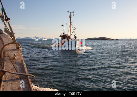 Angelboot/Fischerboot Illulissat an der Westküste von Grönland Stockfoto