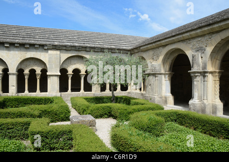 Formgehölze Hecken im Kreuzgang oder Kreuzgang der Kathedrale Notre-Dame-de-Nazareth Vaison-la-Romaine Vaucluse Provence Frankreich Stockfoto