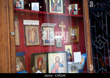 Symbole in der russischen Kirche in Genf Stockfoto