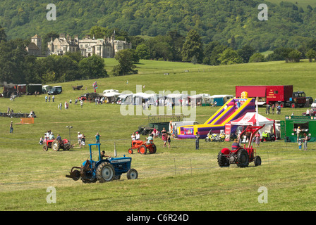 Besucher genießen Exponate bei der Wiston Park Steam Rally in West Sussex. Stockfoto