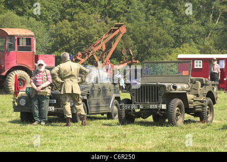 US-Militärfahrzeug-Szene im Bild bei der Wiston Steam Rally in West Sussex. Stockfoto