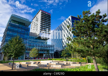 Teil der MediaCityUK Entwicklung in Salford Quays in der Nähe von Manchester, England Stockfoto