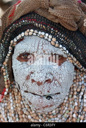 Chimbu Trauer Frau aus dem Hochland von Papua-Neu-Guinea Stockfoto