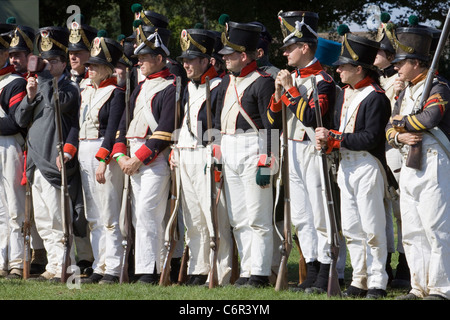 Französischen Linie Infanterie-Regiment bei Reenactment in England Stockfoto