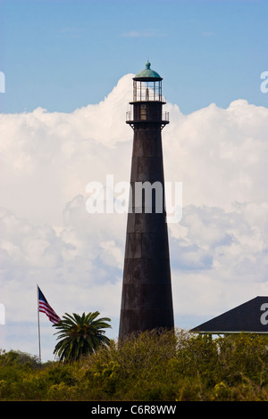 Point Bolivar Light, Bolivar Lighthouse, auf Bolivar Peninsula, Bolivar, Texas. In Privatbesitz. Stockfoto