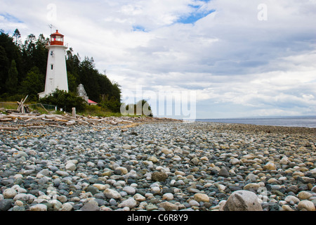 Cape Mudge Leuchtturm auf Quadra Island, direkt gegenüber Campbell River. Stockfoto