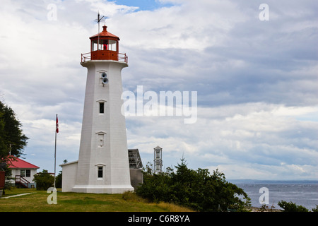 Cape Mudge Leuchtturm auf Quadra Island, direkt gegenüber Campbell River. Stockfoto