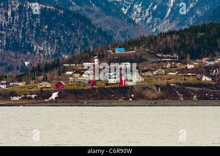 La Martre de Gaspe Leuchtturm am St.-Lorenz-Strom in La Martre, Quebec, im Osten Kanadas. Stockfoto