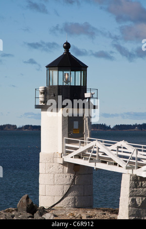 Marshall Point Leuchtturm und Museum in Port Clyde, Maine. Stockfoto