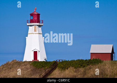 Mulholland Point Lighthouse auf Campobello Island, New Brunswick, Kanada. Stockfoto