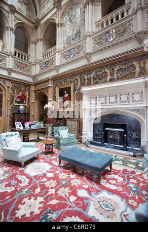 Der Saloon Eingangshalle auf Highclere Castle, Newbury, Berkshire, England, UK. Foto: Jeff Gilbert Stockfoto