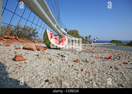 Wassermelone auf der Straße Stockfoto