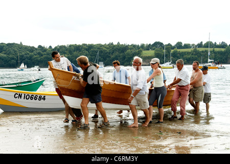 Maritimen Events: "Doris: de Cale de Cale". Cale du Vigneux (Ille et Vilaine, Bretagne, Frankreich). Stockfoto